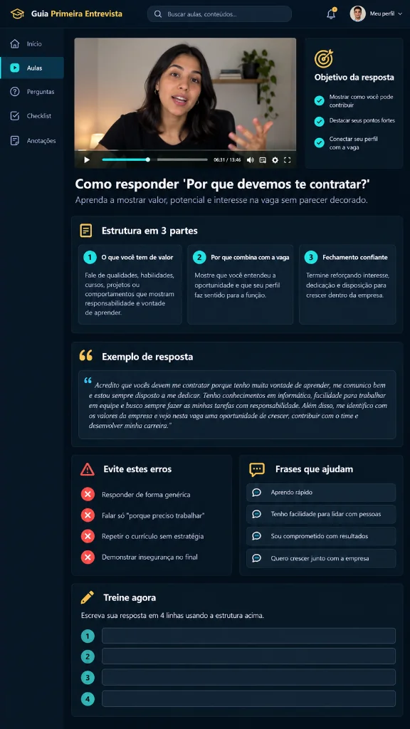 Prévia: Como responder Por que devemos te contratar