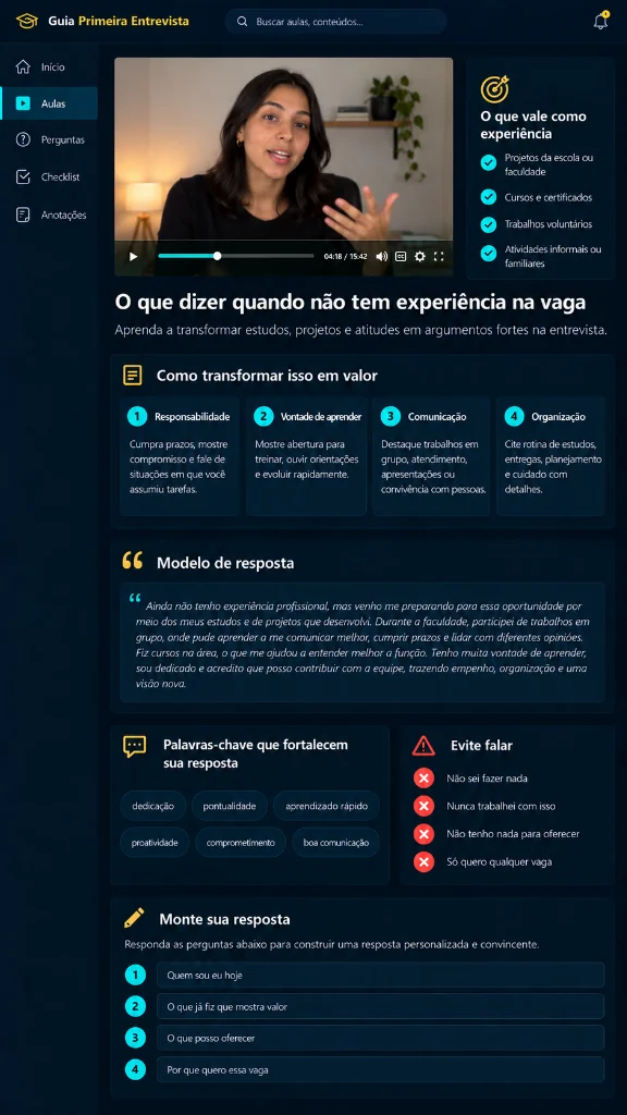 Prévia: O que dizer quando não tem experiência na vaga